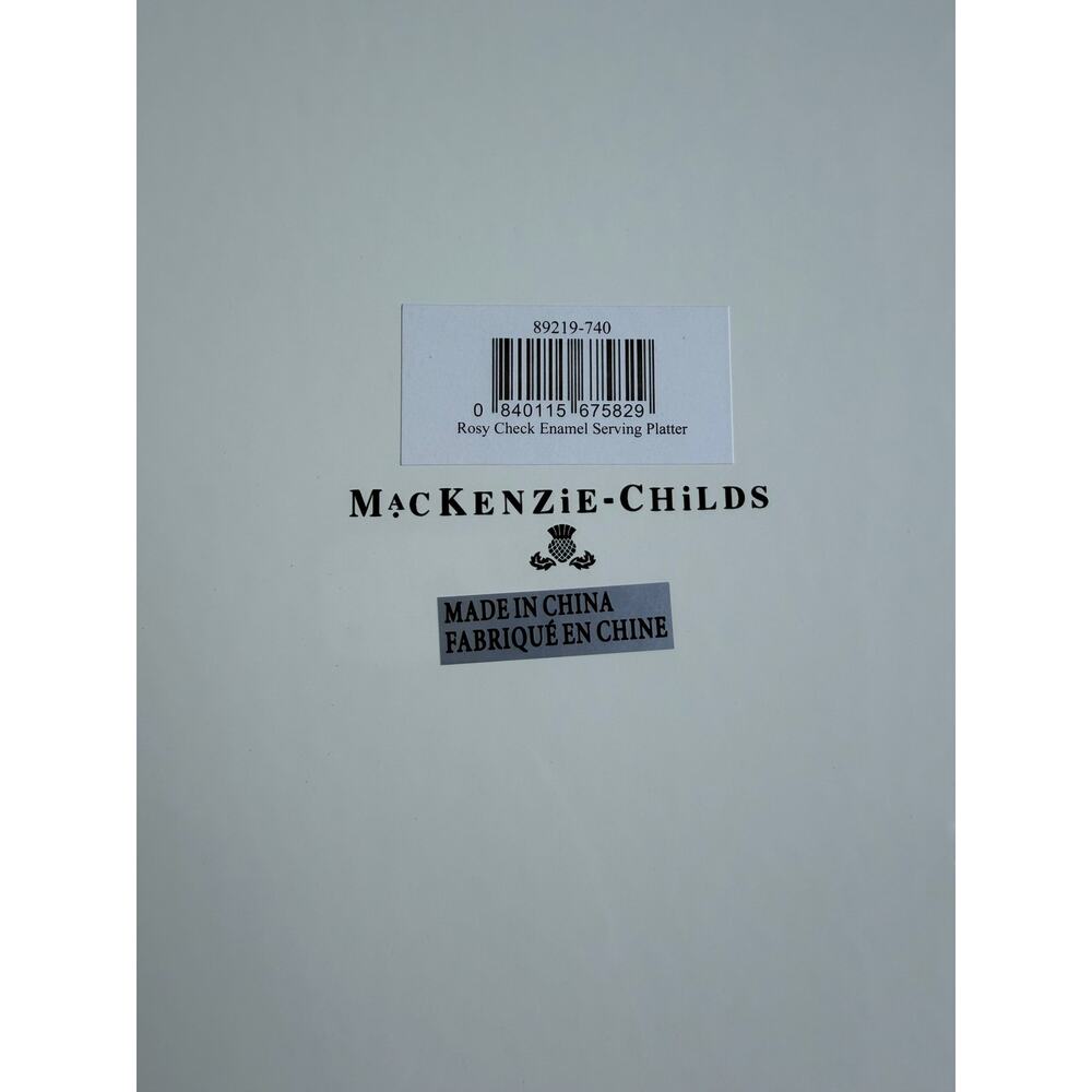 MacKenzie-Childs Rosy Check Enamel Serving Platter New - Picture 4 of 9
